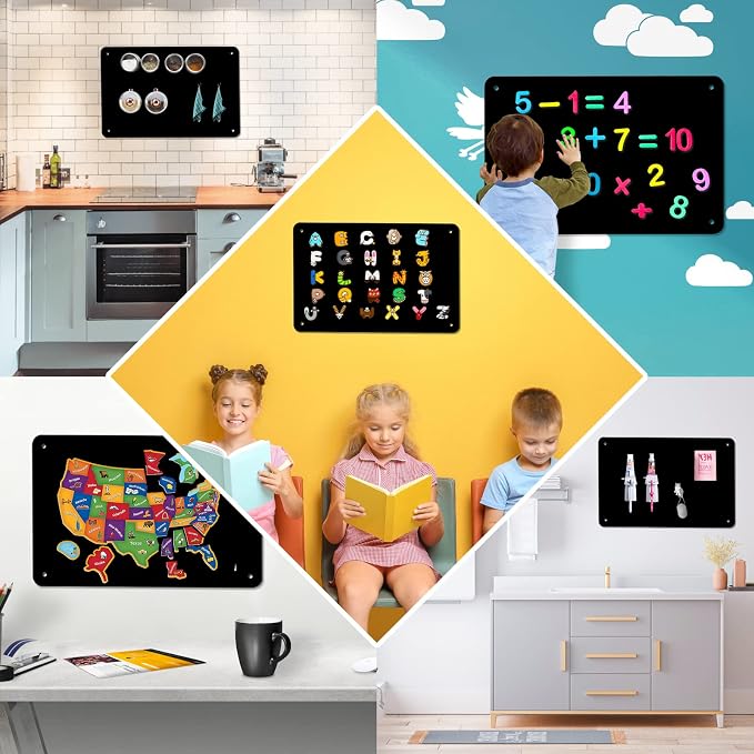 Black Magnetic Board, 17.5" x 11.4" Magnet Bulletin Board to Display Magnetic - Image 6