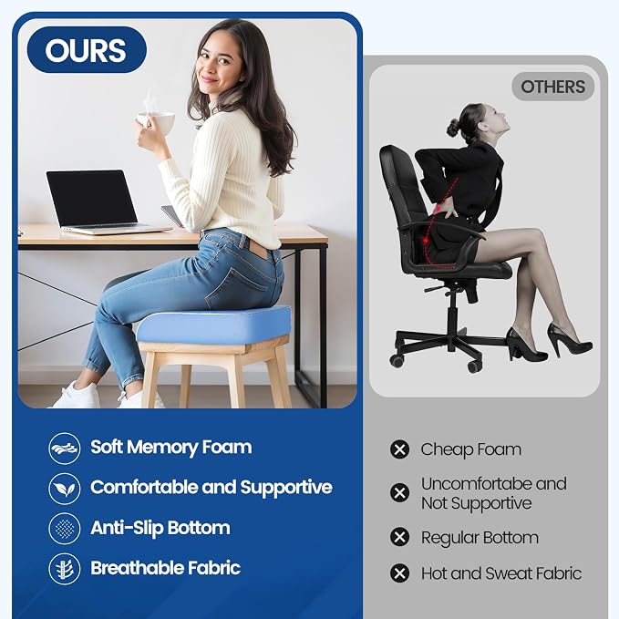 SweetSlubr Seat Cushion for Tailbone Pain Relief, Office Chair Cushion - Image 7