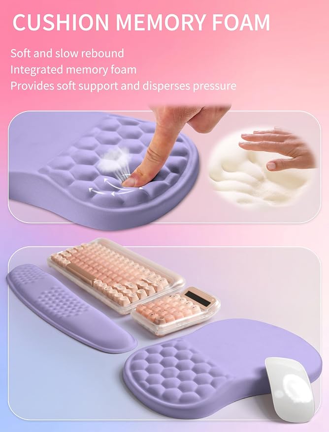 Hokafenle 2in1 Combination, Wave Keyboard Wrist Rest and Ergonomic Curvature - Image 4