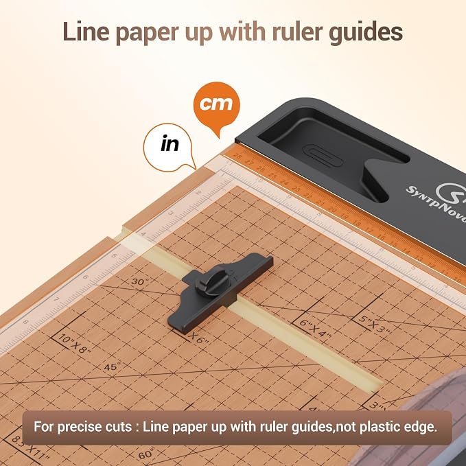 12 Inch Heavy Duty Paper Cutter, Wood Guillotine Paper Cutter & Paper Trimmer - Image 4