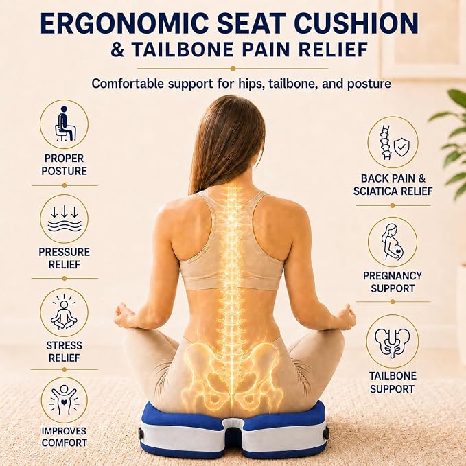 Memory Foam Seat Car Computer Desk Chair Cushion，Cushion - Image 4