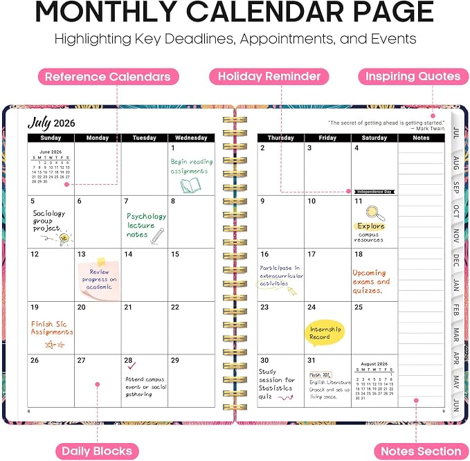 Planner 2026-2027, Academic Year Monthly and Weekly Calendar Planner, Jul 2026 - Image 2