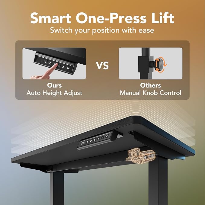 HUANUO 32" Small Electric Standing Desk Adjustable Height, 4 Memory Height - Image 5