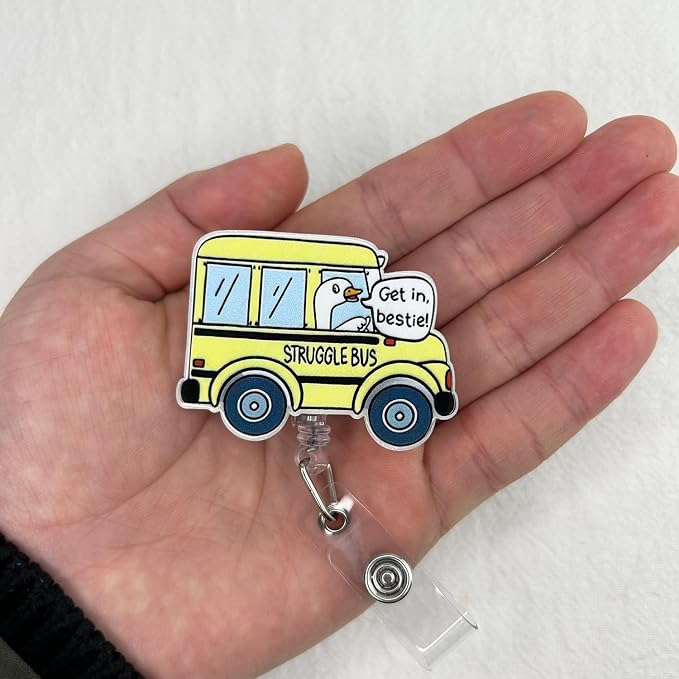 Funny Struggle Bus Badge Reel Retractable, Silly Goose Badge Reel - Image 3