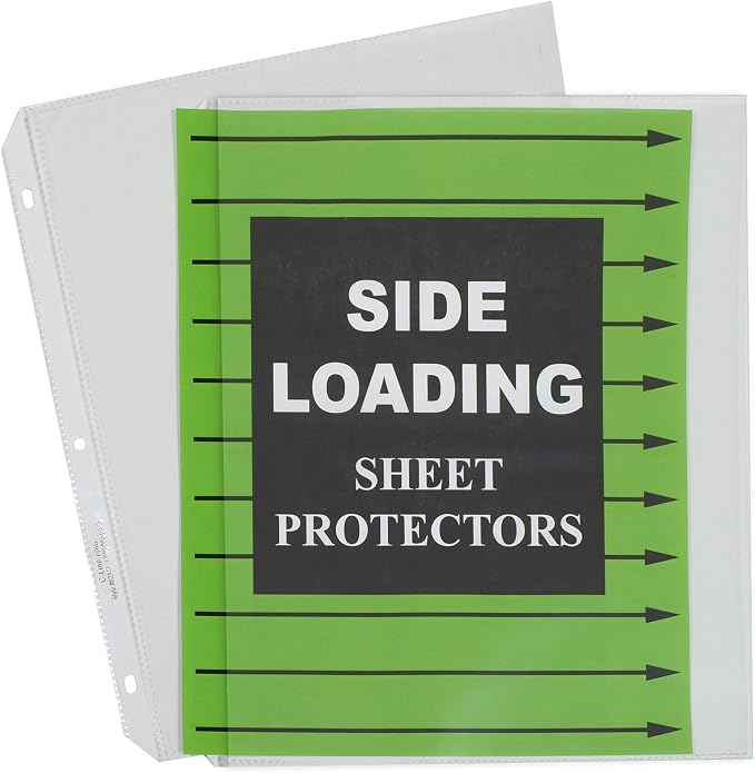 C-Line Side Loading Polypropylene Sheet Protectors, 11 x 8.5 by C-Line