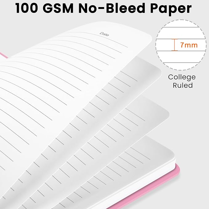 CICPAP Lined Spiral Journal Notebook, A5 College Ruled Notebook - Image 2