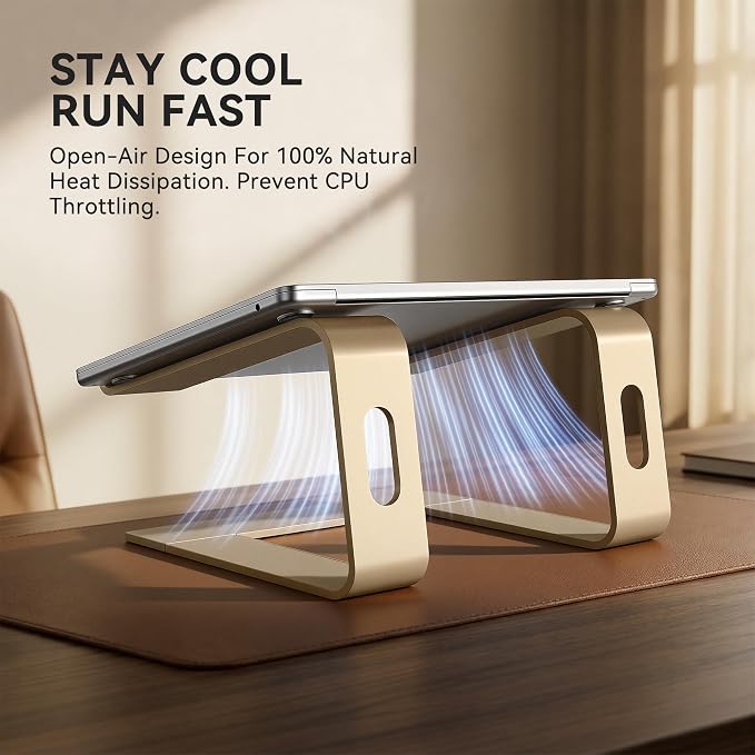 SOUNDANCE Laptop Stand, Aluminum Computer Riser, Ergonomic Laptops Elevator - Image 2