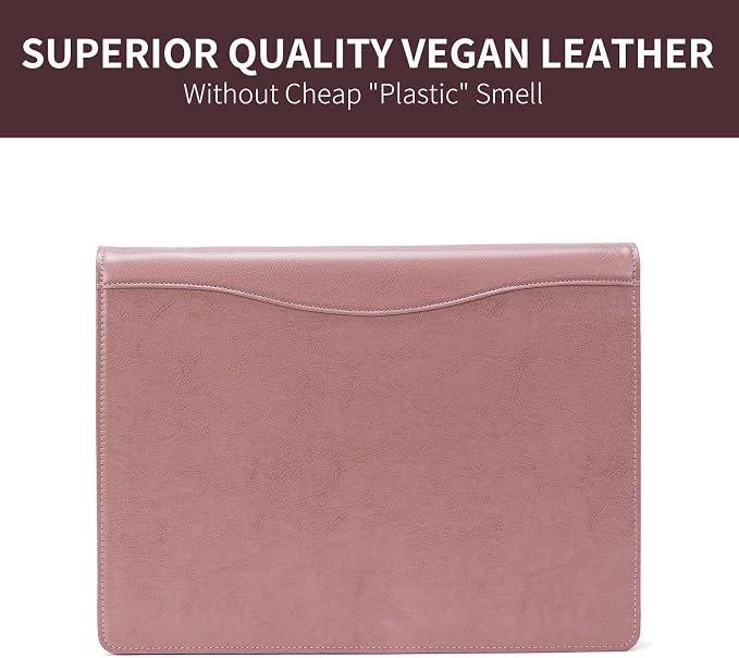Geslun Vegan Leather 3 Ring Binder, 8.5 x 11 Letter Size Folio - Image 6