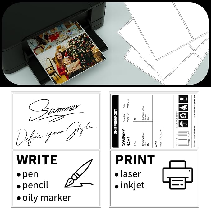Half Sheet Shipping Labels, Self Adhesive Mailing Labels - Image 4