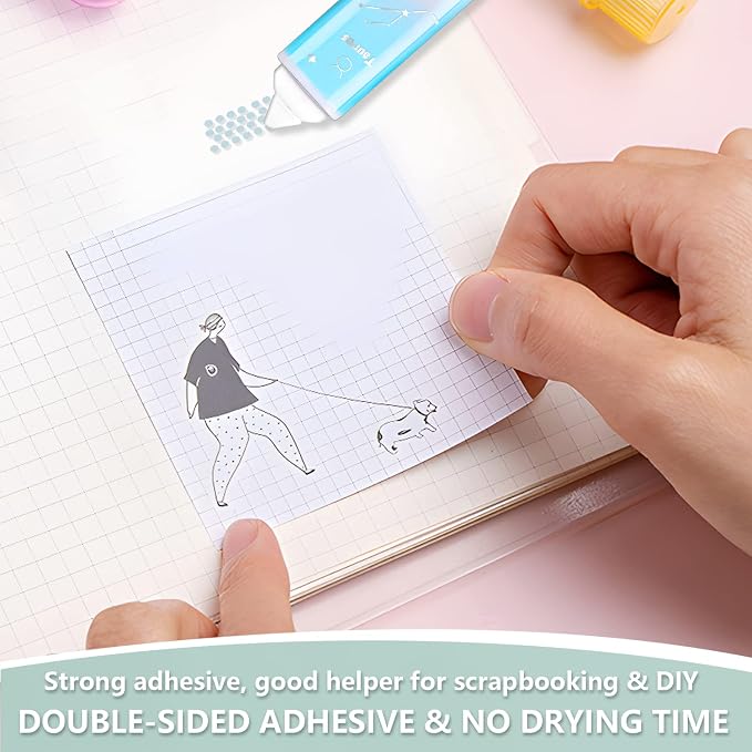 2 in 1 White Correction Tape and Double Sided Tape Roller, Cute Quick Dry Japan - Image 5
