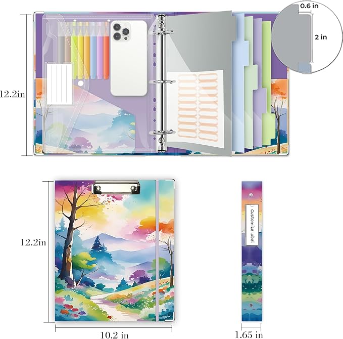 3 Ring 1 Inch Binder Organizer, BVSSX Three Ring Binders - Image 6