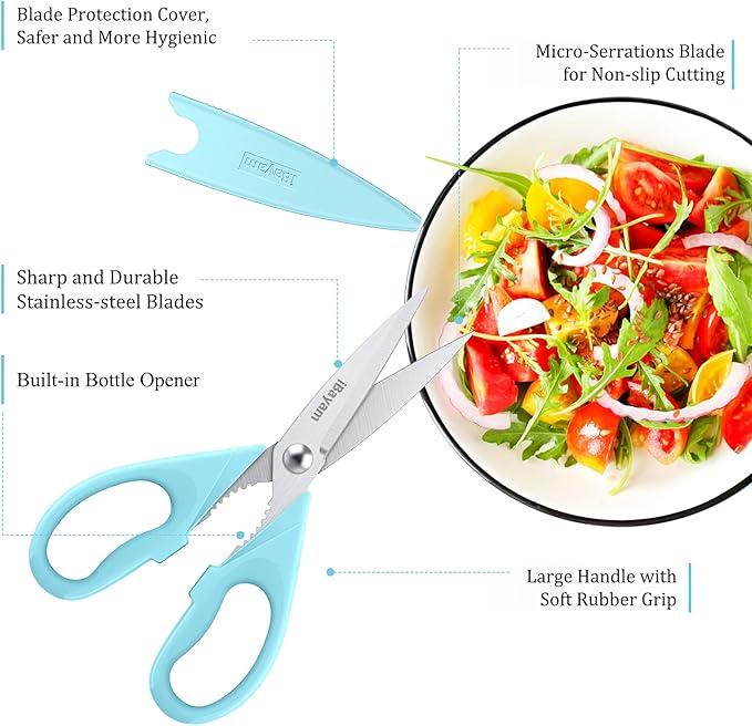 Kitchen Shears, iBayam Kitchen Scissors All Purpose Heavy Duty Meat Scissors - Image 2
