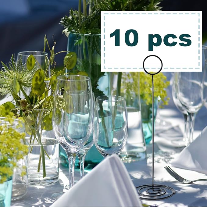 Hoewina 10Pcs Place Card Holder, Table Number Holders, Wire Picture Holder - Image 3