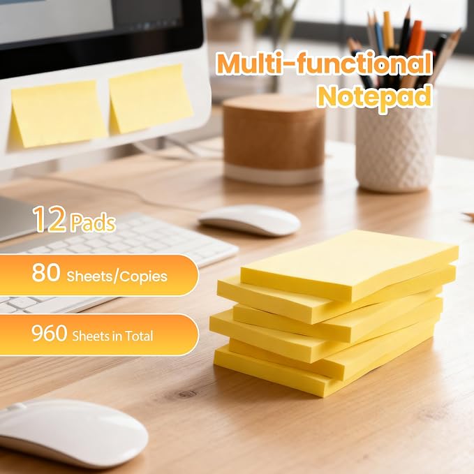 960 Sheets 3 in x 5 in Large Sticky Notes, 76 x 127 mm 6 Pads Assorted - Image 2