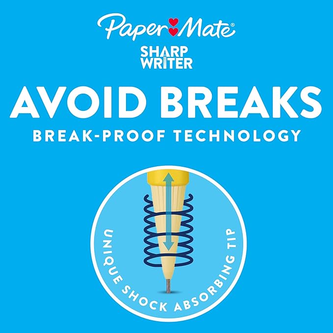 Paper Mate SharpWriter Mechanical Pencils Yellow | 0.7 mm | Shock-Absorbing Tip - Image 2