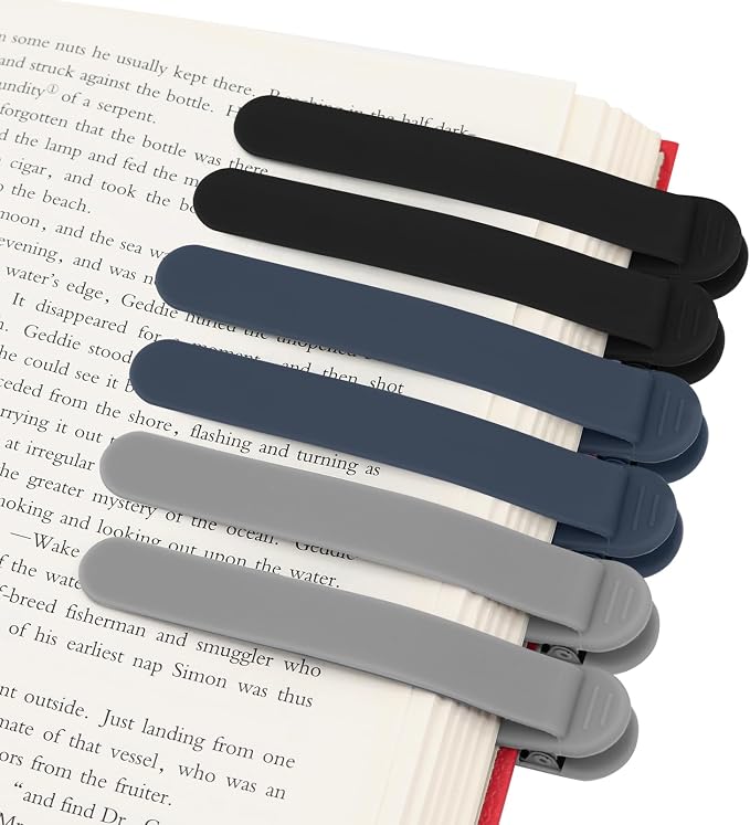 SMUK 6pcs Automatic Bookmark, Unique Silicone Bookmark Book Markers by SMUK