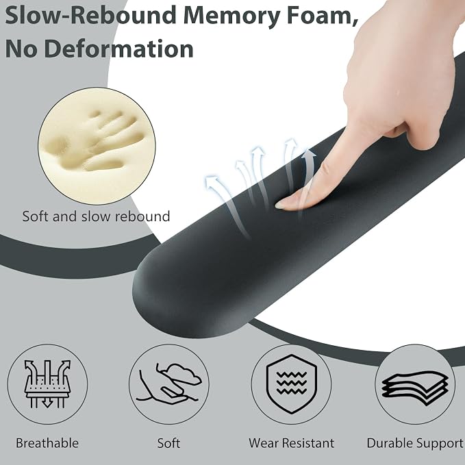 Sushret Mouse Pad and Keyboard Wrist Rest, 3-in-1 Gel Memory Foam Ergonomic - Image 4