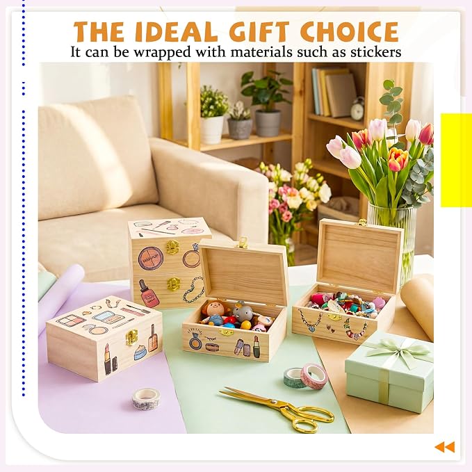 CroBlissful 12 Set 24 Pcs Unfinished Wood Box - Image 5
