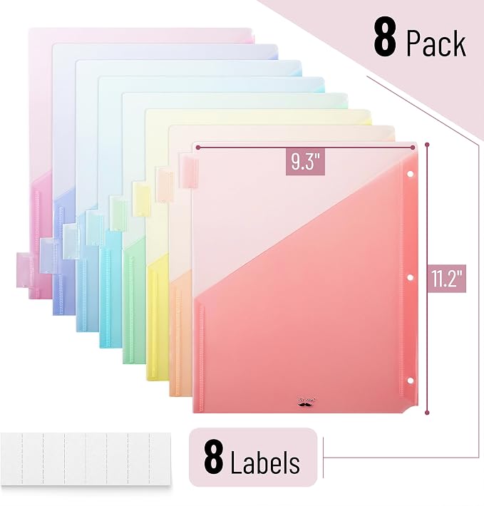 Mr. Pen- Binder Dividers with Pockets and Tabs, 8 Pack | Dividers - Image 2