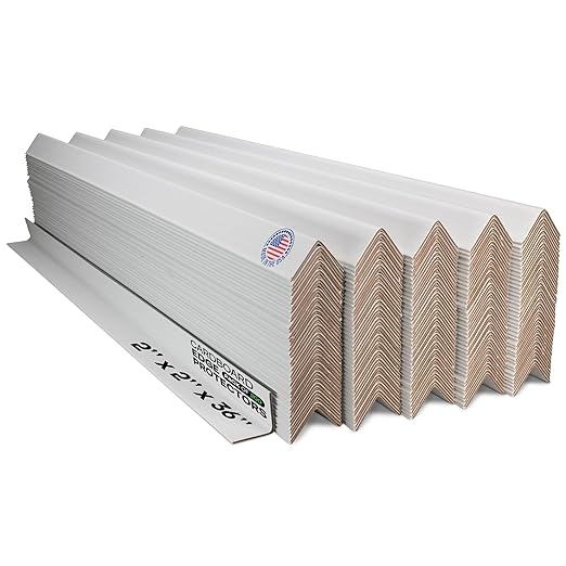 IDL Packaging 2” x 2” x 36” Cardboard Edge Protector (Pack of 200) - Corner Protectors for Shipping, Storage, & Moving – Reinforced Corner Guard Protection for Pallets, Wall Corners, & Furniture-DeskLoop Office