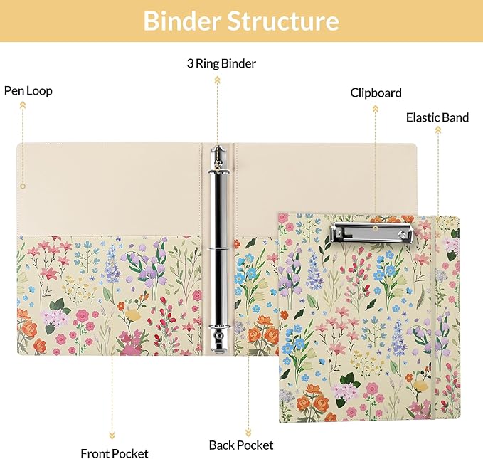 SKYDUE 1 Inch 3-Ring Binder - Image 7