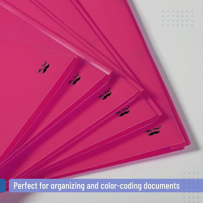 Mr. Pen- Plastic Folders with Pockets and Prongs, 24 Pack, Letter Size | Pink - Image 6