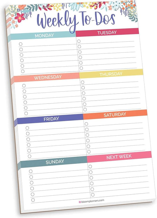 bloom daily planners Undated Weekly Tear-Off To Do List Planning Pad by bloomdailyplanners