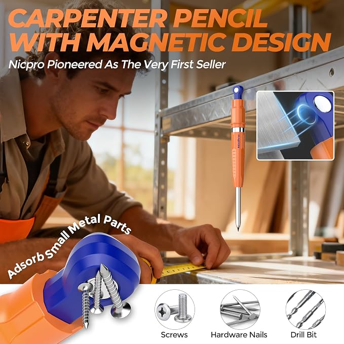 Nicpro New 7-in-1 Magnetic Carpenter Pencils - Image 3