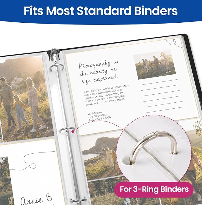 Taja Sheet Protectors for 3 Ring Binder, Non-Glare Page Protectors Top Loading - Image 6