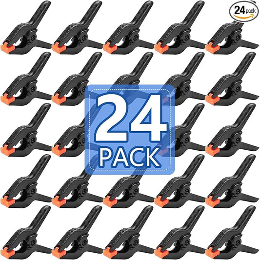 24 Pack 3.5 inch Plastic Spring Clamps, Backdrop Clips, Plastic Clamps by Unknown