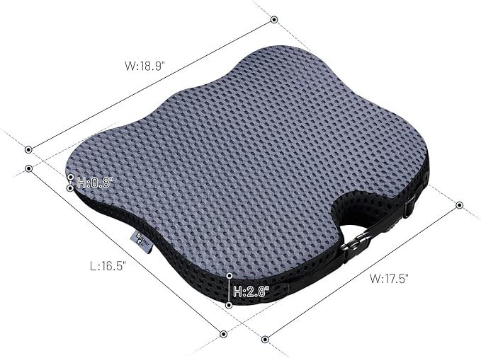 Wedge Car Seat Cushion for Better Visibility & Sciatica Pain Relief - Image 8