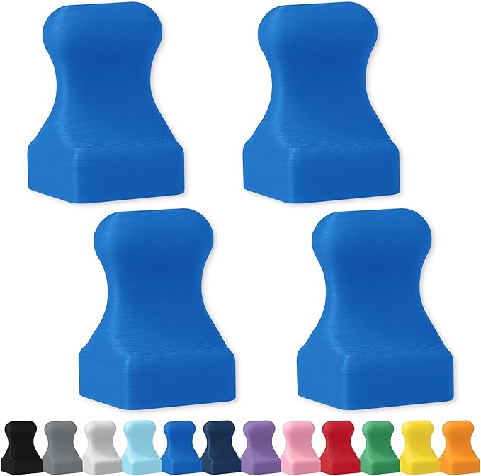 Glassboard Studio MiniPawn Magnet - Strong Neodymium Rare Earth Magnets for Fridge, Whiteboard, Locker & Magnetic Glassboards - Ideal for Crafting & Office Use - Strong Fridge Magnets (Cobalt Blue, 4)-DeskLoop Office