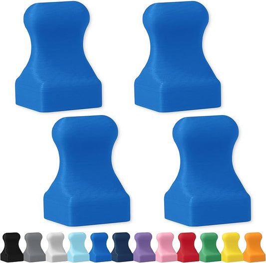 Glassboard Studio MiniPawn Magnet - Strong Neodymium Rare Earth Magnets for Fridge, Whiteboard, Locker & Magnetic Glassboards - Ideal for Crafting & Office Use - Strong Fridge Magnets (Cobalt Blue, 4)-DeskLoop Office
