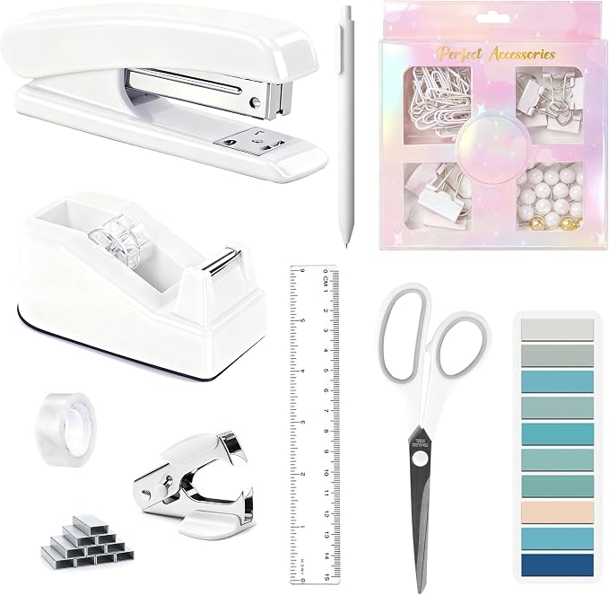Dimonluce Office Desk Accessories, Staple Remover, 1000 Staples, Clips Set by Dimonluce
