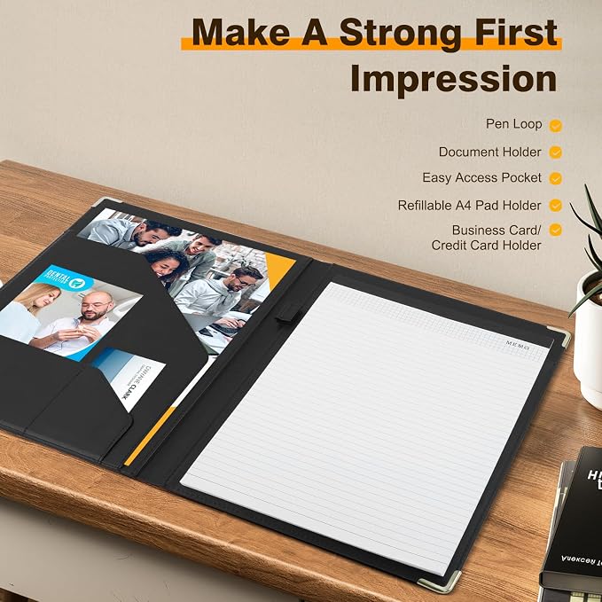 Tiankool Padfolio Portfolio Binder – Thickened Business Folder - Image 2