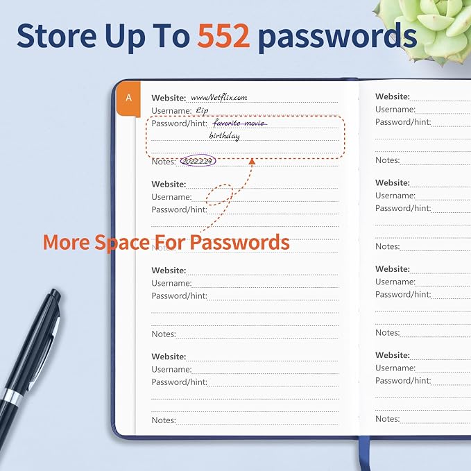 Password Book with Alphabetical Tabs, Password Keeper Book - Image 3