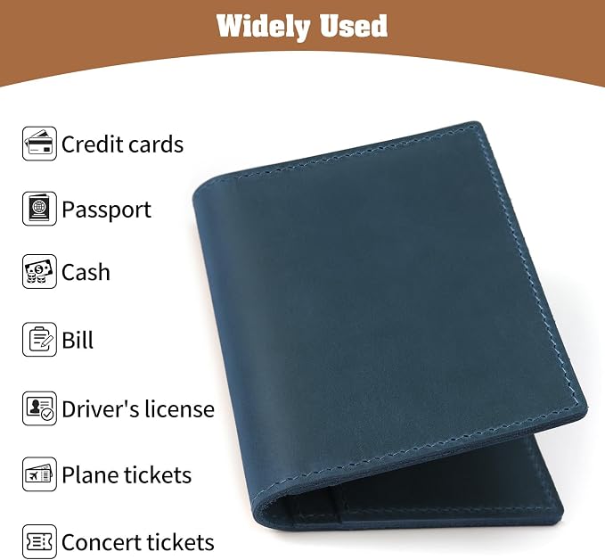 Jack&Chris Leather Passport Holder, Handmade Passport cover, Travel Wallet - Image 5