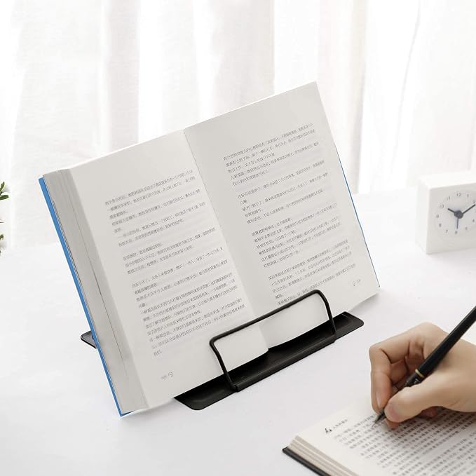 MSDADA 1PC Desk Book Stand Metal Reading Rest Book Holder Adjustable Cookbook - Image 9