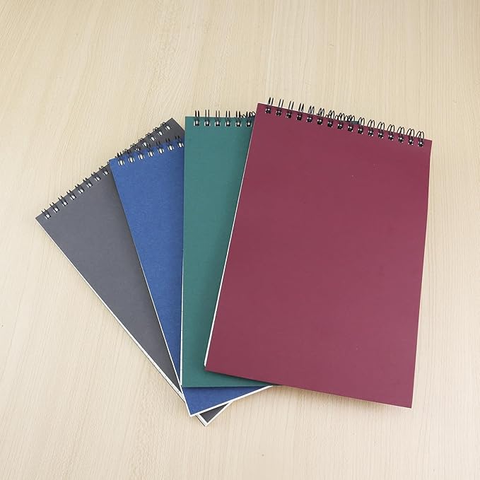 4 Pcs Top Bound Spiral Notebook, 8.3 inch x 5.8 inch, 60 Sheet, 7mm College - Image 5