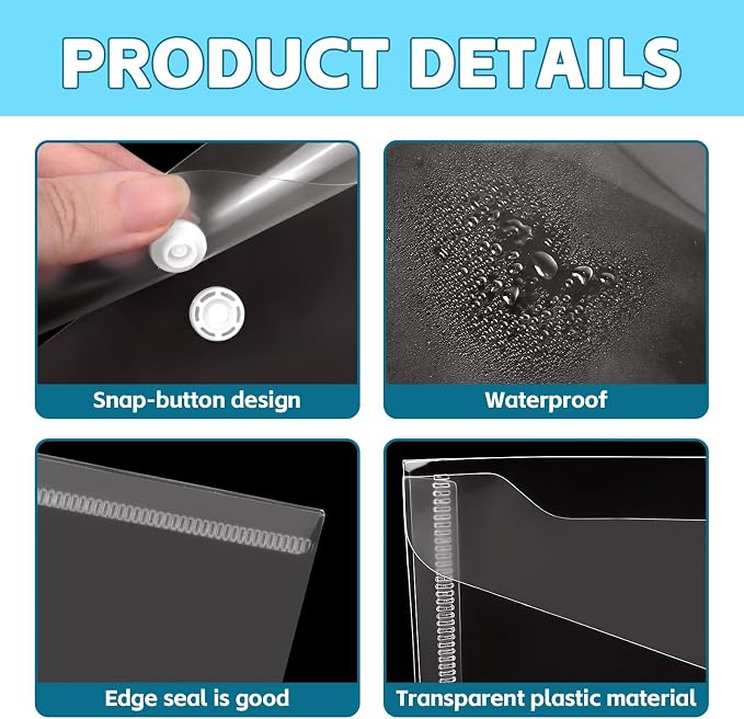 Vmiapxo 20 Pack Stamp and Die Storage Pockets, Reusable Small Plastic Envelopes - Image 3