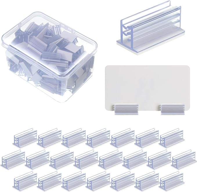 200 Pcs Self Adhesive Sneeze Guard Holder Acrylic Panels Name Tag Holders by Geyee