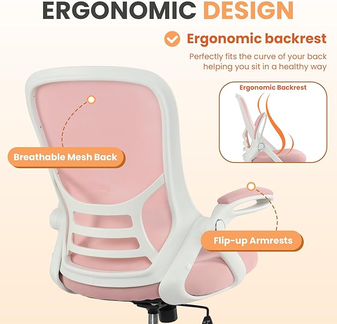 HYLONE Drafting Chair Tall Office, Ergonomic Standing Desk Stool Adjustable Drafting Chair Big Tall Drafting Office Chair Pink-DeskLoop Office