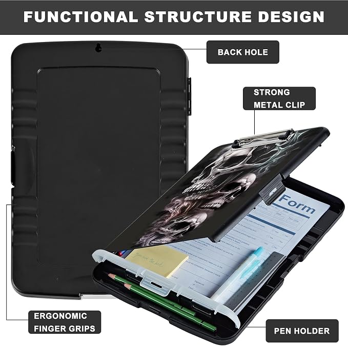 Clipboard with Storage, Heavy Duty Plastic Storage Clipboard with Low Profile - Image 6