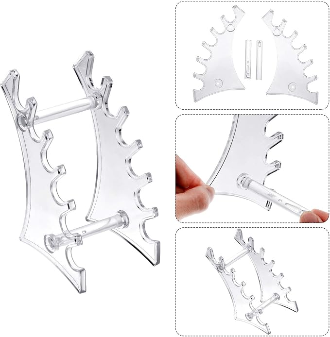 Teling 4 Pieces Pen Display Stand Acrylic pen Holder Clear Pen Stand Rack - Image 4
