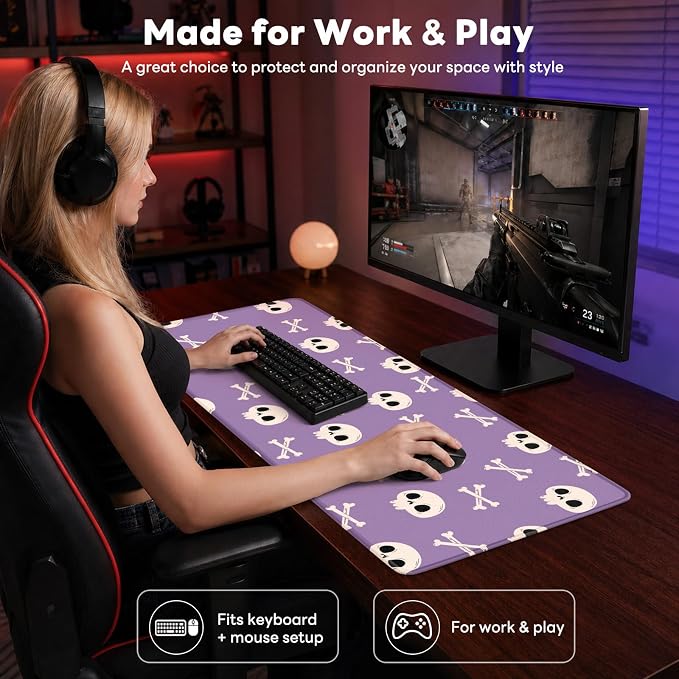 Desk Mat, Big Desk Pad, 31.5x11.8 Inches Extended Big Gaming Mouse Pad - Image 7