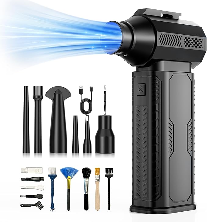 Compressed Air Duster, 000RPM Ultra-Powerful Cordless Electric Air Duster by ZOAIVR