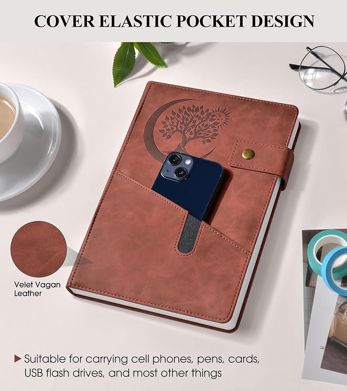 PAIBAS 8.5 x 11 Lined Notebook Journal 366 Pages Leather Journal - Image 3