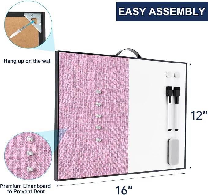 Small White Board Cork-Board Combo - Image 3