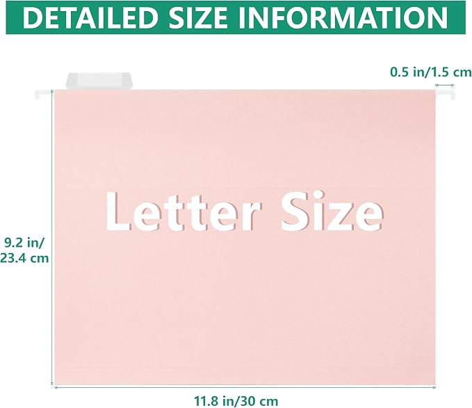 pmybupo Pink Hanging File Folders, 6 Pack Reinforced Hang Folders Letter Size - Image 2