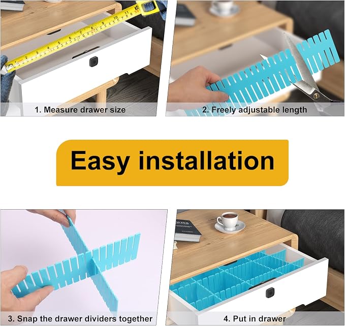 100 PCS Premium DIY Drawer Dividers, Adjustable Drawer Dividers - Image 4